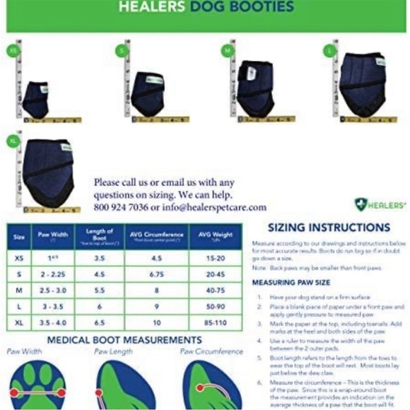 HEALERS Medical Dog Boots and Bandages - Small Navy Blue - Picture 4 of 4